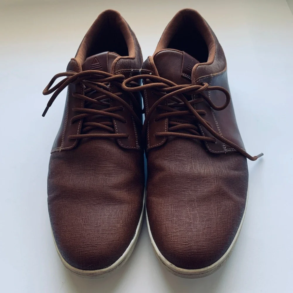 ALDO Mens Brown Leather Lace Up Casual‎ Dress Shoes Size 10